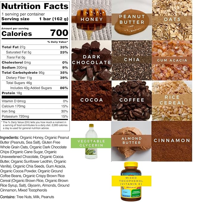 Range Meal Bar - High Calorie Meal Replacement Bars - Gluten Free Bars - Backpacking Meals - 6 Pack (Chocolate Peanut Butter and Coffee)