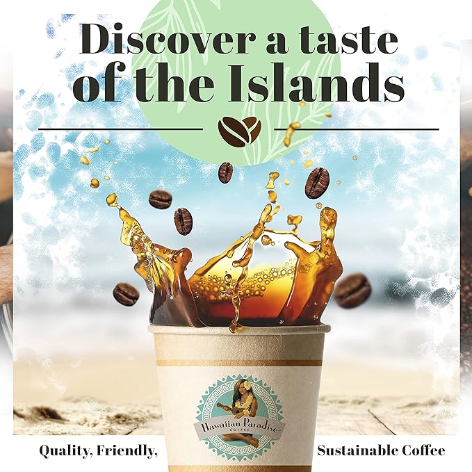 Hawaiian Paradise Coffee Café Geneva Espresso Roast Medium Dark 24oz. Whole Bean – 100% Arabica Beans