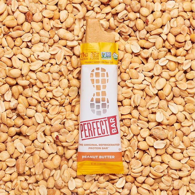 Perfect Bar Protein Bars Peanut Butter Gluten Free Made with Organic Honey Cookie Dough Texture Refrigerated 10 Count 2.5 Oz Bar