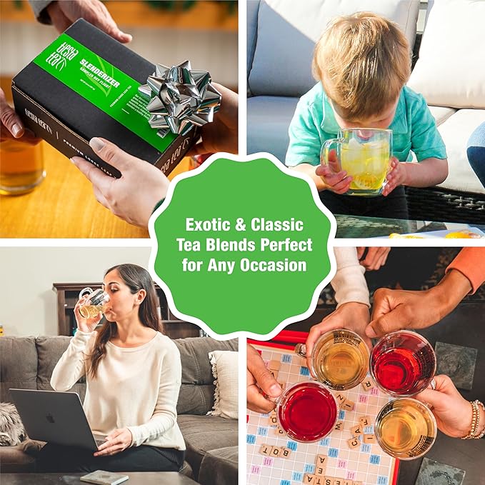 Tiesta Tea - 7 Green Teas Dry Flight Sampler Loose Leaf Medium Caffeine Hot &amp Iced Tea Premium Green Tea Blends 7 Resealable Sample Pouches
