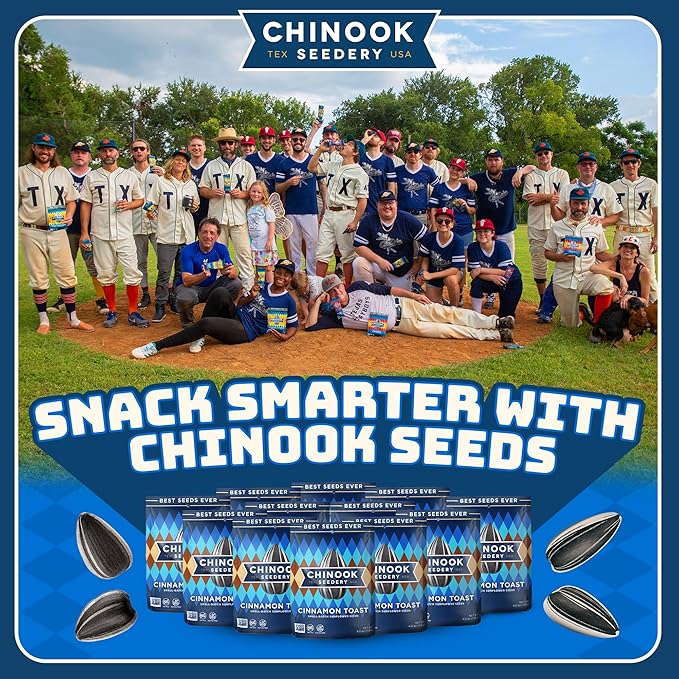 Chinook Seedery Sunflower Seeds to Eat — Jumbo Flavored Roasted Low Sodium Snacks — Keto Friendly Gluten-Free Non-GMO — Cinnamon Toast Flavor 4 oz (12-Pack)