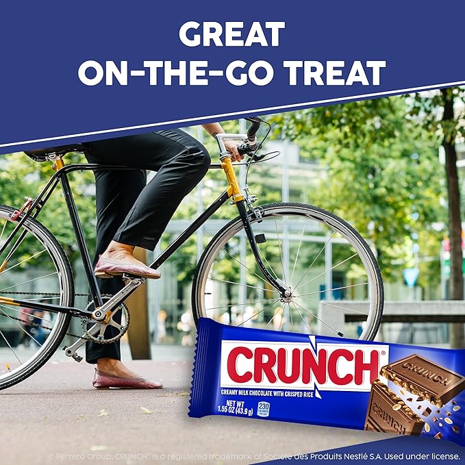 CRUNCH Candy Bar Creamy Milk Chocolate with Crunchy Crisped Rice Share Pack 18 Count 2.7 oz Each
