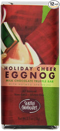Seattle Chocolates Bar Holiday Cheer Eggnog 2.5-Ounce (Pack of 12)