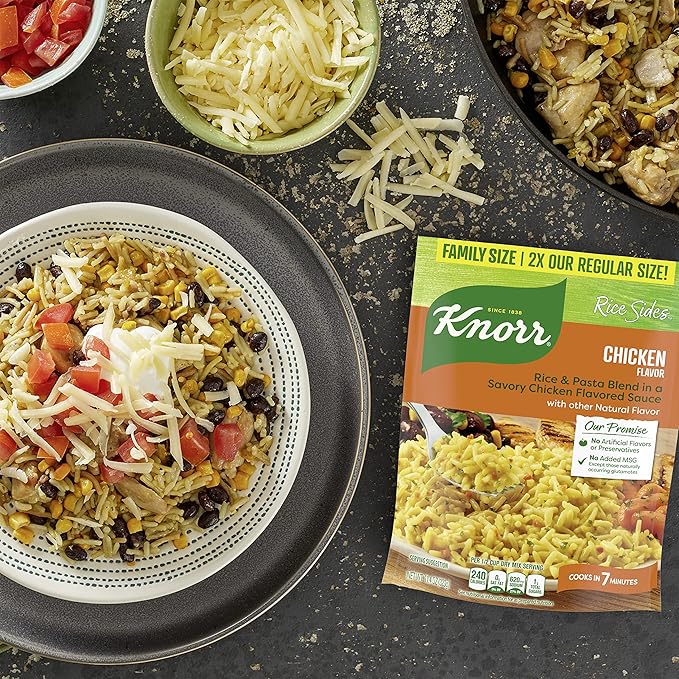 Knorr Rice Sides For a Delicious Easy Meal Chicken Long Grain Rice &amp Vermicelli Pasta Blend No Artificial Flavors 11.4 oz 7 Count