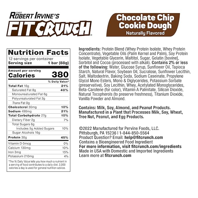 FITCRUNCH Full Size Protein Bars 6-Layer Baked Bar 6g of Sugar Gluten Free &amp Soft Cake Core (12 Bars Variety Pack)