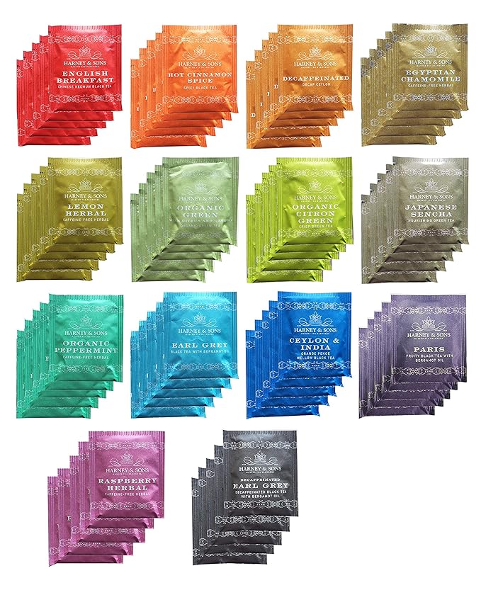 Harney &amp Sons Assorted Tea Bag Sampler 70 Count Bundle Great for Birthday Hostess and Co-worker Gifts