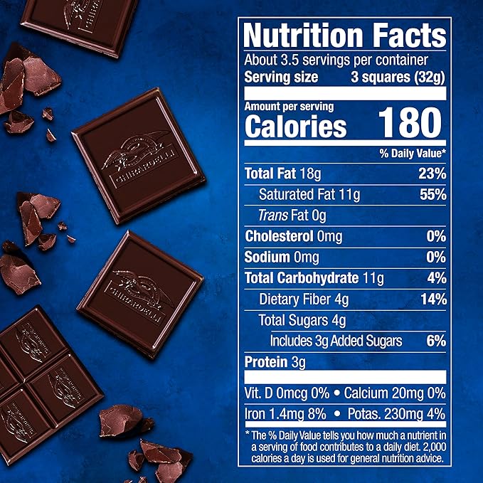 GHIRARDELLI Intense Dark Chocolate SQUARES 86% Cacao 4.12 oz Bag (Pack of 6)