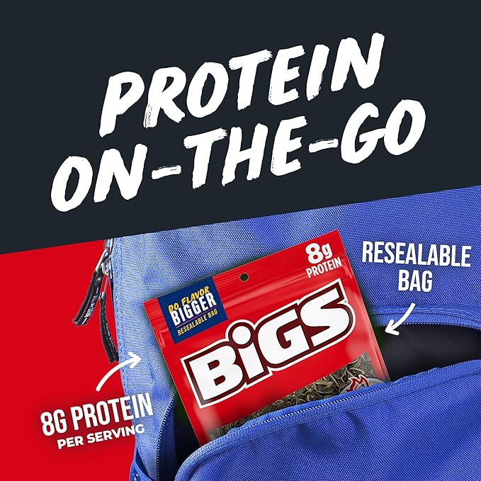 BIGS Sunflower Seeds Salted &amp Roasted Original Flavor Easter Basket Stuffer for Sports Fans 5.35 oz. (Pack of 12)
