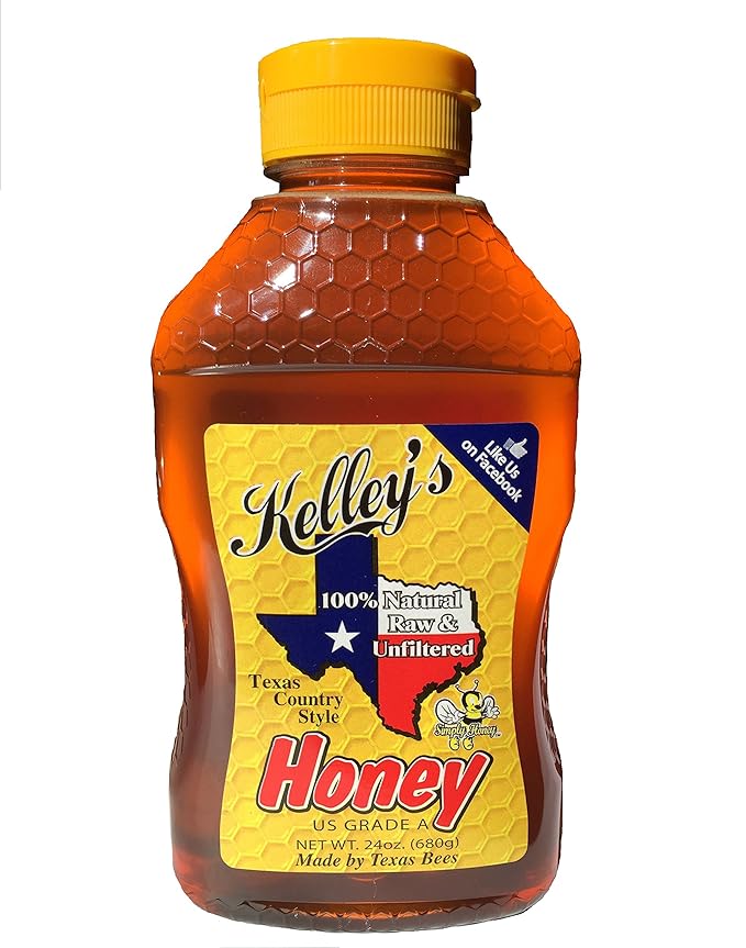 Kelley's Natural Raw Honey 24oz Bottle (Pack of 3) (Chicota TX)