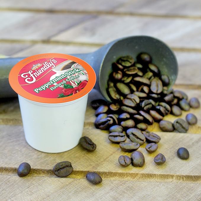 Friendly's Peppermint Flavored Coffee Pods for Keurig K Cup Brewers Peppermint Stick 40 Count (Pack of 1)