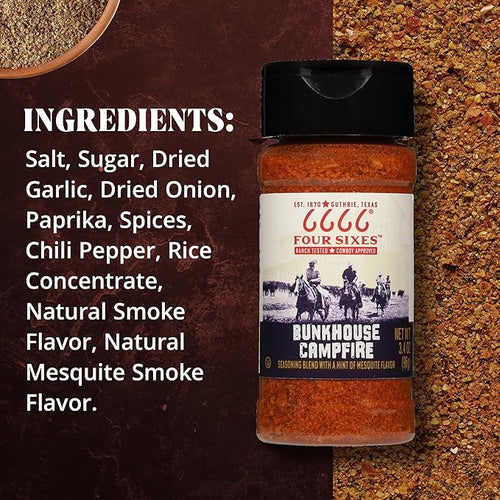 6666 Four Sixes Bunkhouse Campfire Seasoning 6 Ounce (Pack of 6)