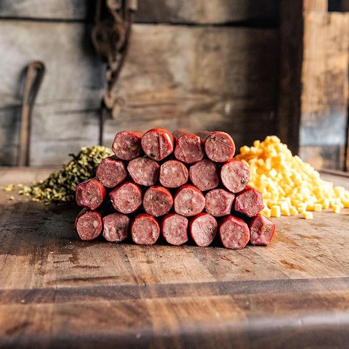Bearded Butchers Jalapeno Cheddar Beef Sticks 3.5oz Pack of 12 – Gluten-Free No MSG 16g of Protein Per Pack – Bold Jalapeno and Cheddar Flavor – High-Protein Ready-to-Eat Snack for Hiking Travel