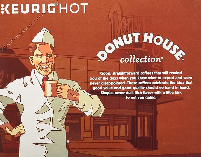 Donut House Collection Chocolate Glazed Donut Single-Serve Keurig K-Cup Pods Flavored Light Roast Coffee 24 Count