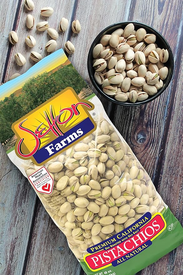 Setton Farms Premium PistachiosDry Roasted with Sea Salt3lb Bag (48 oz)(Pack of 2)