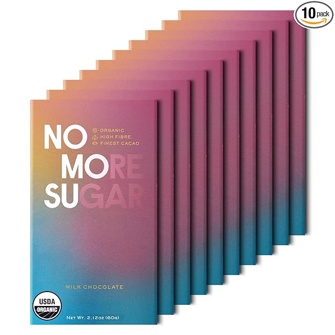 NOMOSU | Organic A2 Milk Chocolate | 60g | 10 Pack | Sugar Free | USDA Organic | Grass Fed A2 Dairy | Keto &amp Low Carb Friendly | Smooth Creamy | Guilt Free Chocolate with Clean Ingredients