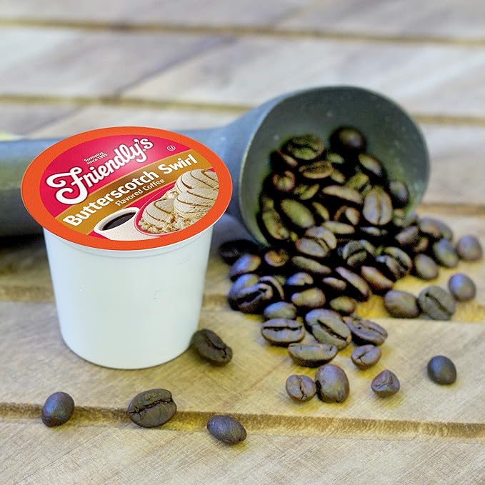 Friendly's Flavored Ice Cream Coffee Pods Compatible with Keurig K Cup Brewers (Butterscotch Swirl 12 Count) (Pack of 2)