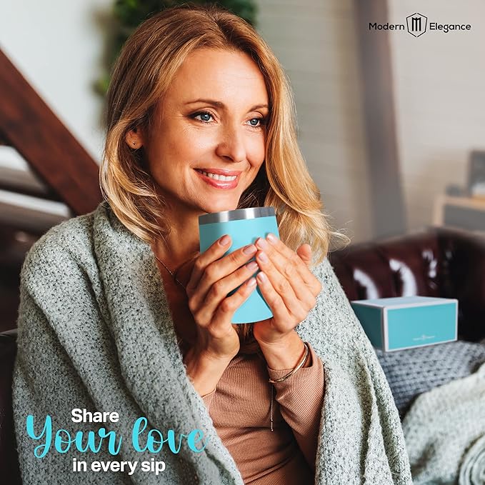 Modern Elegance Tea Tumbler Gift Set – Includes Tea Bag Holder Spoon Honey Straw 15 Assorted Flavor Blends &amp Hot &amp Cold 12oz Insulated Tumbler – Ideal for Holiday Gift for Tea Lovers – Teal