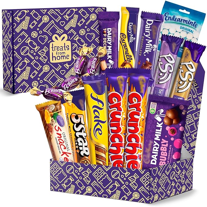 Chocolate Gift Box Chocolate Bars Sweets Snack Box Imported from South Africa Includes Flake Crunchies Caramello Dairy Milk Variety Pack Assorted Bar 16 Pieces