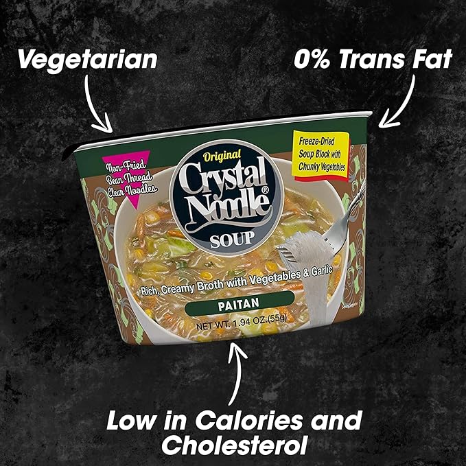 Crystal Noodle Soup Paitan (Pack of 6 Cups) 1.94 OZ