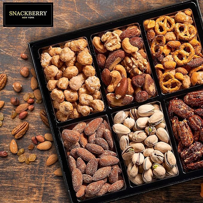 Holiday Mixed Nuts Gift Basket in Elegant Drawer Gift Box Gift Set for Easter Day Birthday Party Sympathy Healthy Gift Snack Box for Men and Women. Kosher - Snackberry