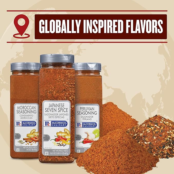 McCormick Culinary Peruvian Seasoning 24 oz - One 24 Ounce Container Peruvian Spices Perfect for Seasoning on Lamb Chicken Bowls Plantains Roasted Vegetables and More