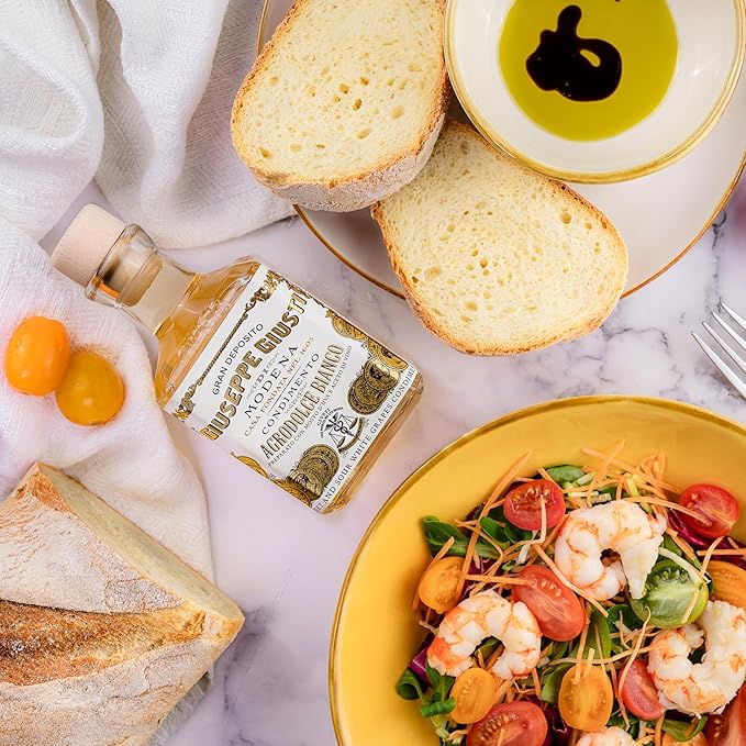 Giusti White Balsamic Vinegar Dressing – Condiment for Cooking and Finishing Dishes such as Salads Vegetables or Fish. Made in Italy with Balsamic Vinegar of Modena – 8.45 fl oz (250 ml) - Pack of 2