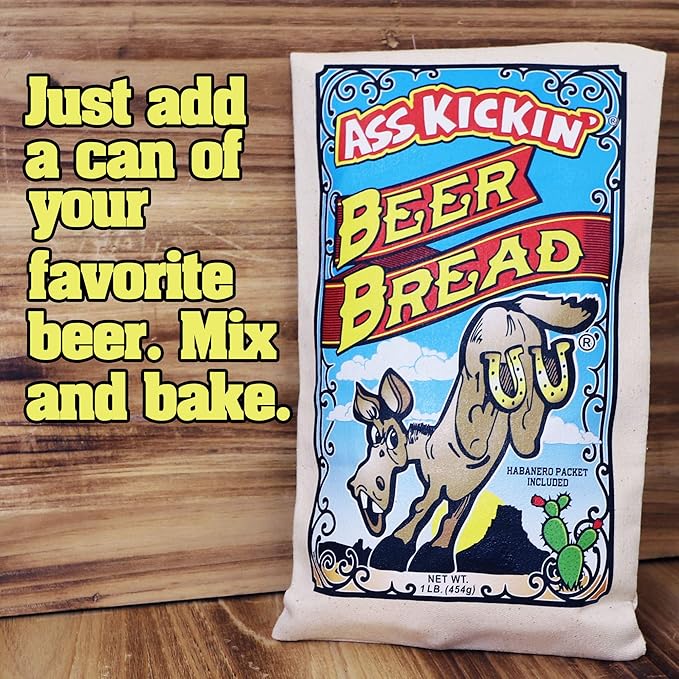 ASS KICKIN’ Beer Bread Mix -Premium Gourmet Gift-16 Ounces (Pack of 6)