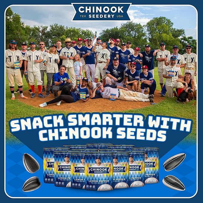 Chinook Seedery Sunflower Seeds to Eat — Jumbo Flavored Roasted Low Sodium Snacks — Keto Friendly Gluten-Free Non-GMO —Lemon Pepper Flavor 4 oz (12-Pack)