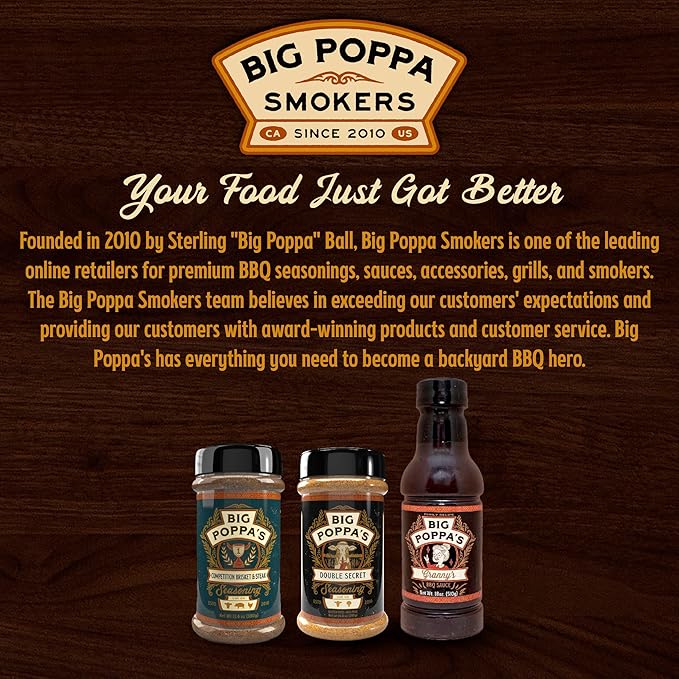 Big Poppa’s Steakhouse Grill Bundle – Savory BBQ Rubs &amp Championship BBQ Sauce Kit for Beef Chicken and Pork – Balanced Juicy Flavor for Steak Nights Everyday Cooking &amp Grilling – 3-Pack Se