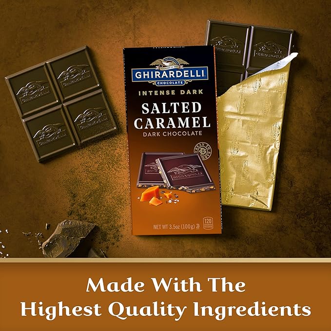 GHIRARDELLI Salted Caramel Intense Dark Bar 3.5 Oz Bar (Pack of 12)