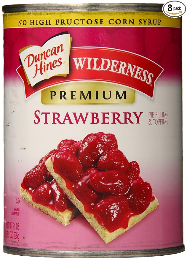 Duncan Hines Wilderness More Fruit Strawberry Pie Filling and Topping 21 oz. (Pack of 8)