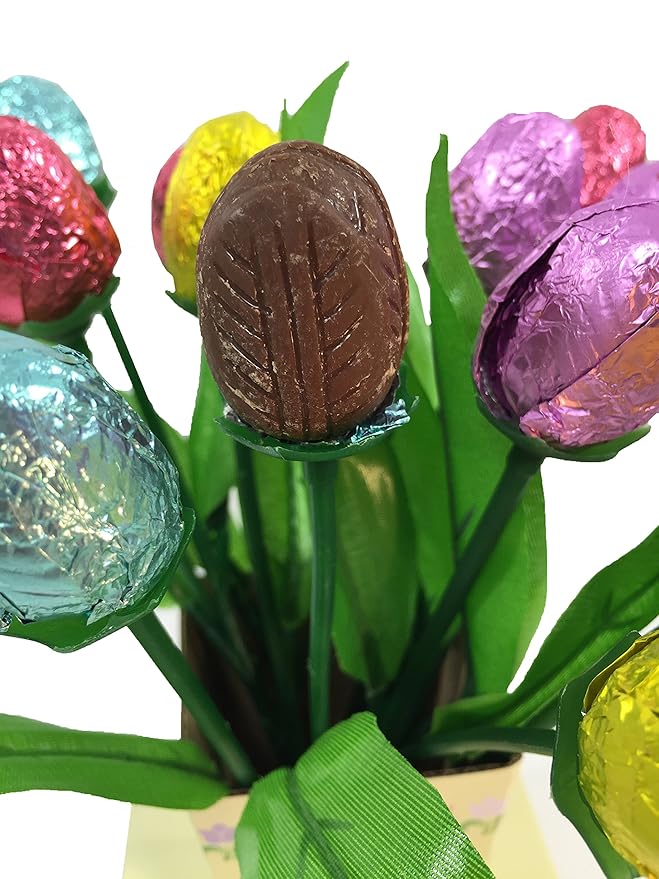 One Dozen Belgian Milk Chocolate Tulip Flowers Bouquet (2.11 Oz.)