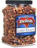 Gourmet Glazed Walnuts by Its Delish 30 Oz Jumbo Reusable Container (Jar) – Vegan Kosher Non-GMO No Artificial Flavors – Healthy Protein-Packed Lightly Sweetened Walnuts for Dessert Baking Salad