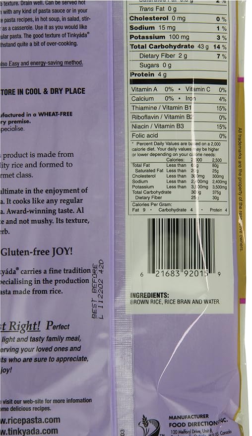 Tinkyada Brown Rice Pasta Spaghetti 1 Pound (Pack of 12)