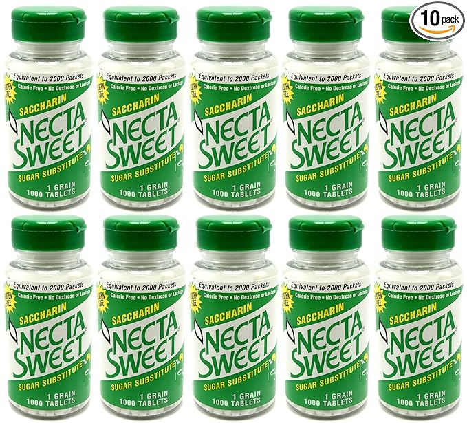 Necta Sweet Saccharin Tablets 1 Grain 1000 Tablet Bottle (Pack of 10)