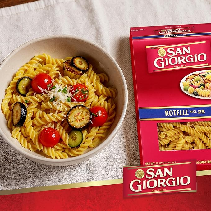 San Giorgio Rotelle Pasta 12-Pack (16 oz Each) – Classic Wheel-Shaped Pasta for Fun &amp Flavorful Dishes