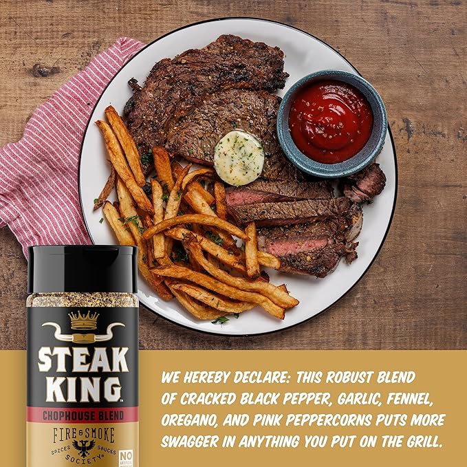 Fire &amp Smoke Society Meat &amp Potatoes Seasoning Variety Pack | BBQ Rubs Gifts for Men Father's Day Gifts | Steak Rub Chicken Burger Seasoning Brisket Rub| Large Spices Set (4-Pack)