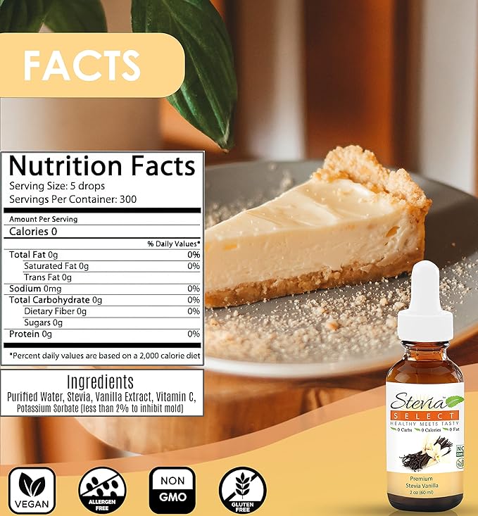 Stevia Drops Vanilla Caramel &amp English Toffee Stevia Select Keto Coffee Sugar-Free Stevia Flavors Bundle (3) Pack