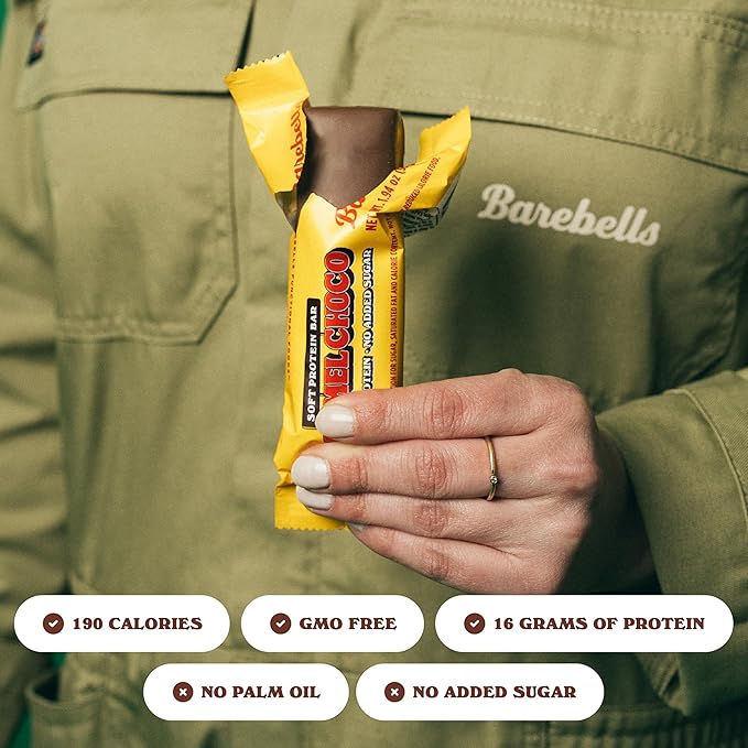 Barebells Protein Bars Bundle – Salty Peanut &amp Caramel Choco Soft Protein Bars 24 Count Total 16-20g High Protein Chocolate Snack Bars with Low Sugar Breakfast or Post-Workout Snack