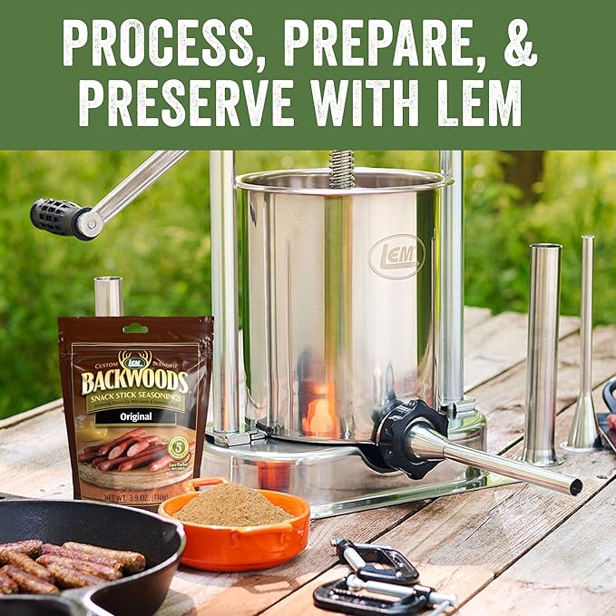 LEM Products Backwoods Original Snack Stick Seasoning Sausage Kit Ideal for Wild Game Seasons Up to 20 Pounds of Meat 1 Pound 2.7 Ounce Package with Pre-Measured Cure Packet Included