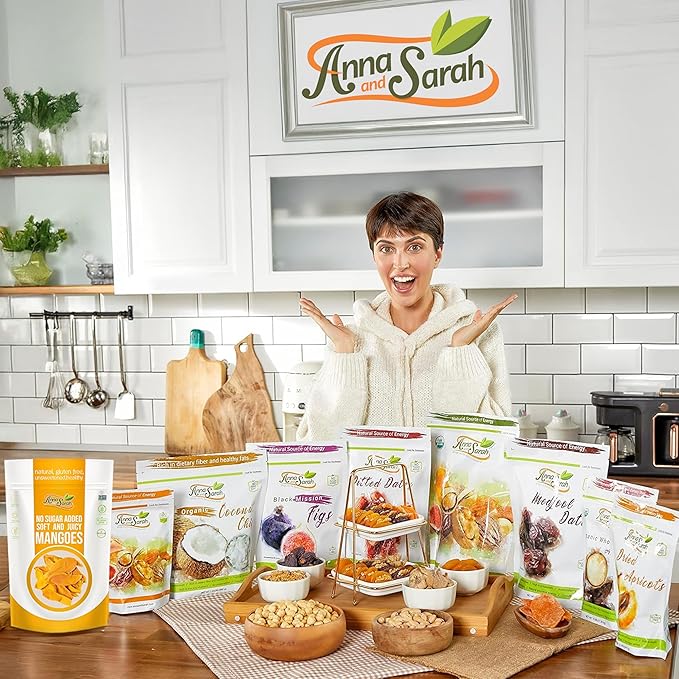 Anna and Sarah Extra Low Sugar Added Dried Mango Slices 32 Oz Delicious Texture Soft &amp Juicy Naturally Ripened Fruits Gluten Free Non GMO Kosher Natural Source of Vitamin C 2 Lbs