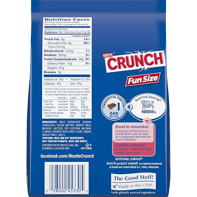 Crunch Creamy Milk Chocolate with Crisped Rice 11 Ounce
