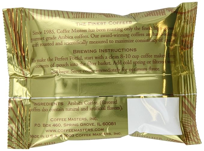 Coffee Masters Perfect Potful Hazlenut Ground Coffee 1.5-Ounce Packets (Pack of 12)