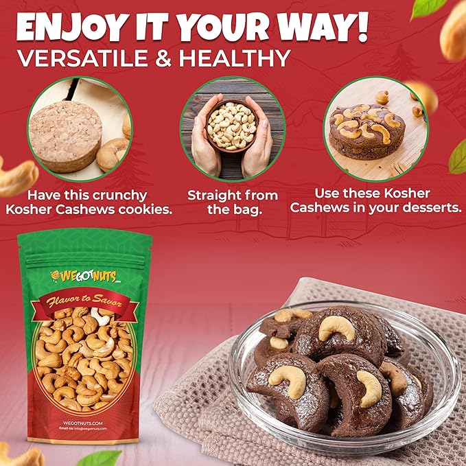 Dry Roasted Unsalted Cashews 4 lbs – Premium Quality Kosher Dry Roasted Cashews – No Oil Natural &amp Healthy Rich Flavor Snack – Gourmet Savory Flavor – Air-Tight Resealable Bag Package