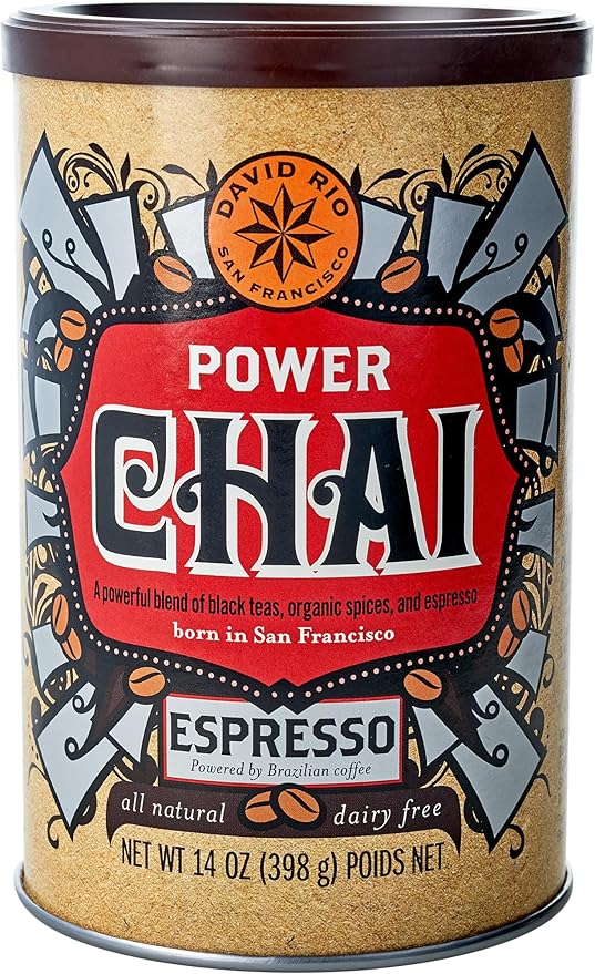 Power Chai Espresso Latte Mix 14 Oz Japanese Matcha Dirty Chai Organic Spices Vegan Dairy Free Serve Hot or Cold Just Add Water or Milk 20 Servings