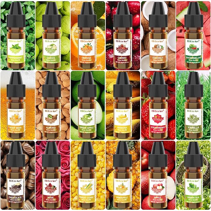 Food Flavoring Oil - Concentrated Candy Flavors 36 Liquid Lip Gloss Flavoring Oil Cotton Candy Pineapple Strawberry Flavor Oil for Baking Cooking Slime Making Drinks - 0.25 Fl Oz