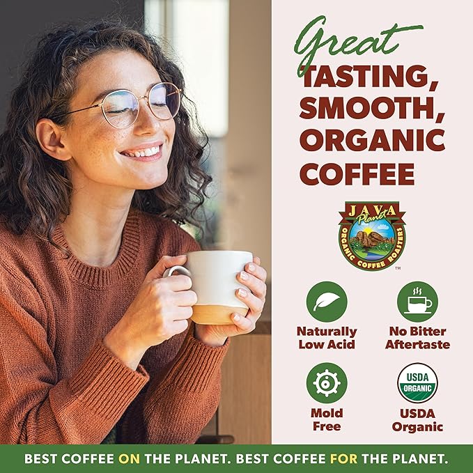 Low Acid Organic Coffee – Whole Bean Mold-Free &amp Stomach Friendly by Java Planet Sumatran Single Origin Coffee Dark Roast Smooth Full Flavored 2x1LB Bag