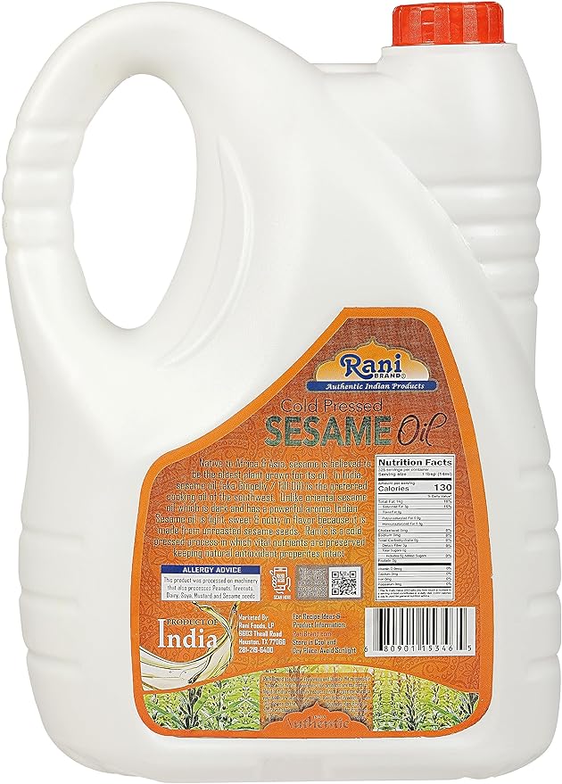 Rani Sesame Oil 169 Ounce (5 Liter) Cold Pressed | 100% Natural | NON-GMO | Kosher | Vegan | Gluten Free