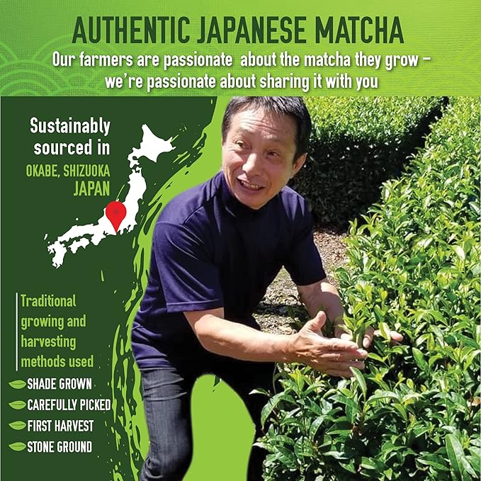 Premium Japanese Ceremonial Matcha Green Tea Powder - 1st Harvest HIGHEST Grade - USDA &amp JAS Organic - From Japan - Perfect for Starbucks Latte Shake Smoothies &amp Baking (3.53oz / 100g)