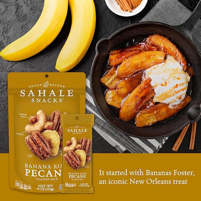 Sahale Snacks Banana Rum Pecans Glazed Mix 1.5 Ounces (Pack of 18)